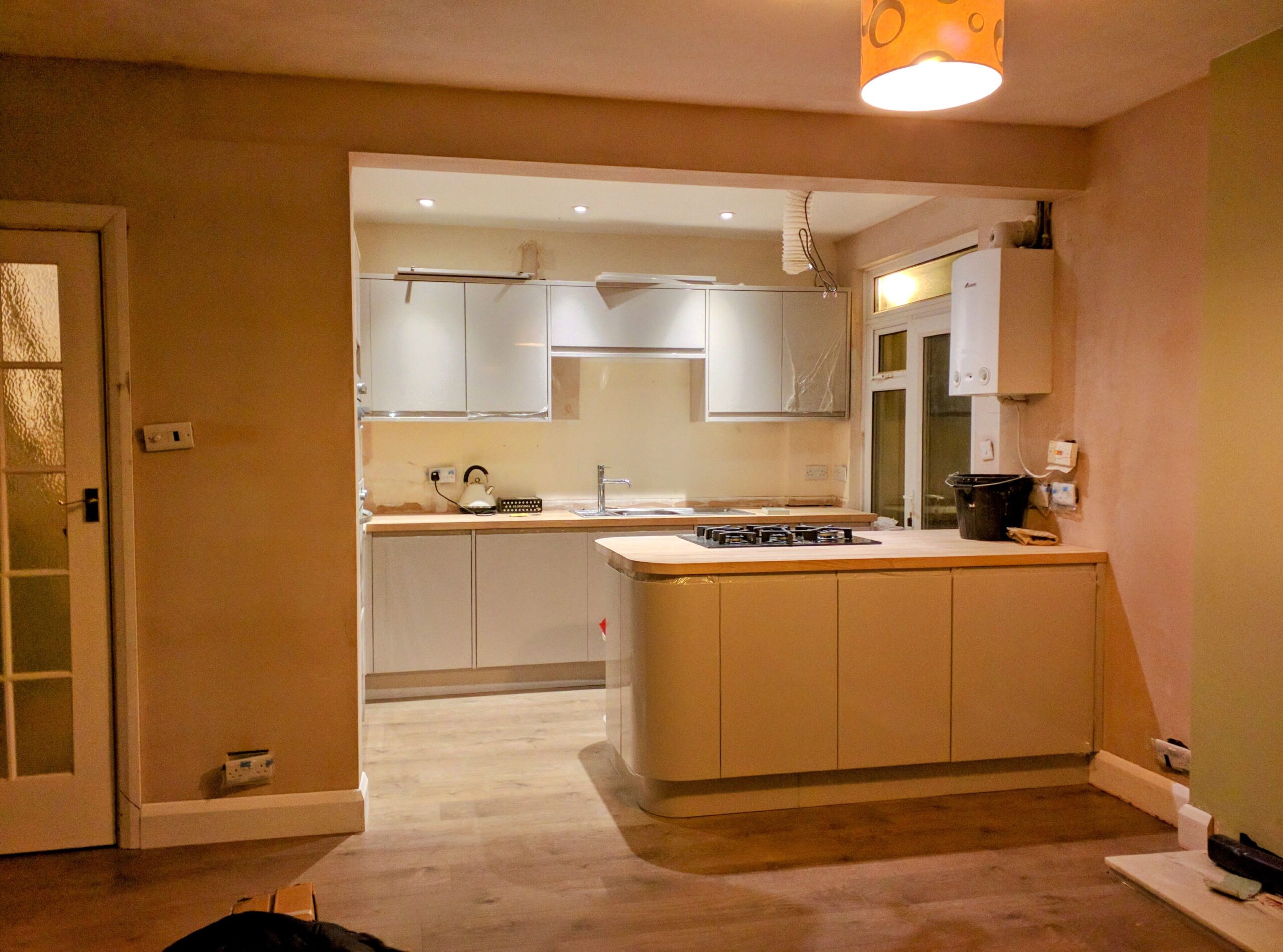Kitchen full re-wire in Portsmouth, two-way switches and downlight install